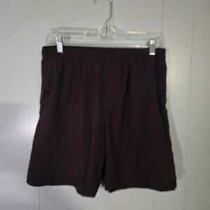 LEG3ND Men Burgundy Athletic Shorts Elastic‎ Waist Size M